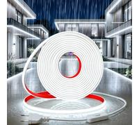 YOODI Ruban LED COB 220V 2M Blanc Froid 6000K Exterieur Etanche IP65 Bande | Flexible Découpable Autocollant Bande LED 320LEDs/M CRI90+ Avec Interrupteur et Cordon D'Alimentation pour Chambre, Piscine