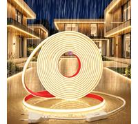YOODI Ruban LED COB 220V 2M Blanc Naturel 4000K Exterieur Etanche IP65 | Flexible Découpable Autocollant Bande LED 320LEDs/M CRI90+ Avec Interrupteur et Cordon D'Alimentation pour Chambre, Piscine