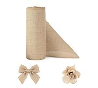 Yoodriy Rouleau de Chemin de Table en Jute 30cm x 10m, 100% Toile de Jute Naturel avec Ourlet, Décoration Rustique Personnalisable, Idéal pour Mariages, Fêtes, Décoration de Chambre d'Hôtes