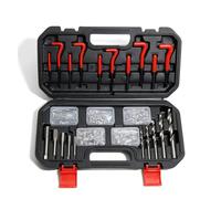 YOOMUR Kit De Réparation De Filetage: 131 Pièces Outil De Réparation Métrique M5 M6 M8 M10 M12, Coffret De Filets Rapportés avec étui De Rangement pour Entretien Automobile Quotidien Perceuse Moteur