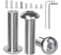 YOOPIN Lot de 60 boulons M5 à tête hexagonale M5 x 16 mm, entièrement filetés en acier inoxydable 304 avec llen pour utilisation industrielle, intérieure et extérieure