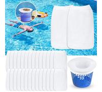 YOOSI 30 Pièce Chaussette Skimmer Piscine,Maille Ultra Fine,Nylon Élastiqu Pool Skimmer Socks pour,Réutilisable Chaussette Filtre Piscine Protégez La Piscine Propre,Feuilles,Écume