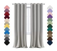 Yoosing Rideau Occultant à Œillets - Thermique, Opaque, Phonique Anti-Bruit - 120x200cm (LxH) - Pour Chambre Adulte, Salon, Balcon - Gris
