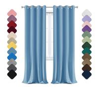 Yoosing Rideau Occultant Lot de 1 à Oeillets, Rideau Anti Chaleur, 120x200cm (LxH) Rideau Fenetre, Rideau Opaque, Rideau Isolant Phonique, Rideaux Salon, pour Chambre Salon Balcon Bleu Clair