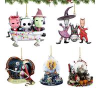 YOOYEH Décorations d'Ornements de Noël, Lot de 5 Bonnets de Noël Amusants L'Étrange Noël de Monsieur Jack Décorations Ornement Décoratif Déco de Noël Ornements Cadeaux de Fête (Type 2)