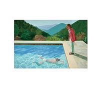Yooyu David Hockney (Piscine avec Deux Figures) Toile Peinture Affiches Imprime Quadros Wall Art Photo pour Salon Home Decor 50x70cm(20x28in) avec cadre