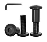 YOOZIYA 10 Pièces M3x4mm Vis de Connexion pour Meubles en Acier Inoxydable A2 V2A 304,Noir Vis d’Assemblage avec Écrou à Douille, Connecteurs pour Armoires, Placards et Tables en Bois
