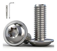 YOOZIYA 10 Pièces Vis à Tête Bombée Torx M8x50mm en Acier Inoxydable A2 V2A,Vis à Six Pans Creux avec Bride et iletage Complet pour Fixation Métall,Machines