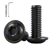 YOOZIYA 4 Pièces Vis à Tête Bombée Torx M8x50mm Noir en Acier Inoxydable A2 V2A,Vis à Six Pans Creux avec Bride et iletage Complet pour Fixation Métal,Machines