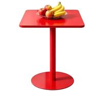 Yopappol Table D'appoint Minimaliste À Colonne Unique, Guéridon À Base Ronde Robuste, Petite Table De Bistro Compacte pour Appartement Intérieur Et Petit Espace(Rouge,48x48x72cm)