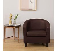 YOPOIY 2 Pièces PU en Cuir Housse de Fauteuil Cabriolet, Étanche à l'huile Résistant à l'eau Cubre Sofá Antidérapant Revêtement de Fauteuil pour Les Enfants Animaux de Compagnie Chat Chien-café