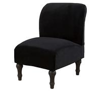 YOPOIY Velours Housse De Fauteuil sans Accoudoirs, Extensible Housse De Fauteuil sans Accoudoirs Amovible Antidérapant Housse pour Fauteuil Crapaud Housses De Protection De Meubles-Noir-One Size