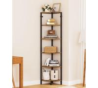 Yorbay Étagère d'angle à 6 étagères Étagère à livres : étagère de rangement multifonctionnelle pour cuisine, salon, chambre, bureau - Étagère sur pied, étagère de salle de bain, étagère d'échelle