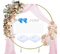 YORFULL Arche Ballon, Support Arche Ballon Anniversaire 2 Mètres, Kit Arche Cercle en Metal, Support Toile de Fond pour Arche de Decoration Anniversaire,Mariage et Noël