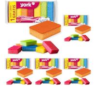 York Lot de 35 Éponges à Récurer Spécial Casseroles Éponge de Cuisine Grattante Multicolore Nettoyage Vaisselle et Surfaces Difficiles Élimination des Taches Tenaces Dimensions 10 x 7 x 3 cm