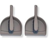 York Restart Set Balayette et Pelle Balai Ensemble de Nettoyage Durable en Plastique Recy t Copeaux de Bois Kit de Balayage Écologique Pelle et Brosse Taupe 23 x 33 x 10 cm (Lot de 2)