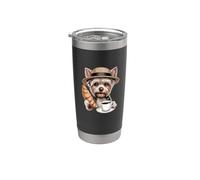 Yorkie Coffee Croissant propriétaire de chien Gobelet isotherme en acier inoxydable double paroi