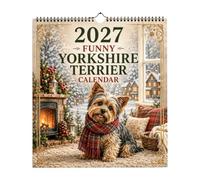 Yorkshire Terrier Calendar 2027, Cute Dog 12 Month Wall Planner For Home | Cute Yorkshire Terrier Photos Monthly Planning Wire Bound Design Helps Organize Dates For Home Office School Study Classroom