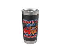 Yorkshire Terrier Dog American Flag Glasses 4th Of July Gobelet isotherme en acier inoxydable double paroi