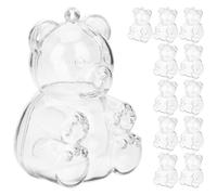 YOSADIER 12 Boîtes à Bonbons Transparentes D'ours Contenant Dragées pour Mariage Matériau Ps, Nœud, pour Fêtes et Présents Invités