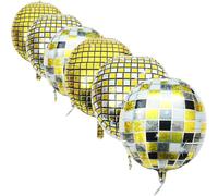 YOSADIER Ballons Boule Disco Faciles à Suspendre 6pcs en Film D'aluminium Anti-usure Élégante et Sophistiquée pour Décoration Murale et Arbre de Noël