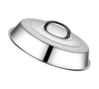 YOSADIER Cloche Plancha Rectangulaire en Acier Inoxydable, Couvercle Métallique pour Aliments Ménagers, Couvercle Anti-éclaboussures Facile à Manipuler pour Barbecue Extérieur