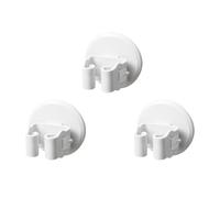 YOSADIER Pince Porte-Balai Ventouse Anti-dérapante en Abs Blanc 3 Pièces pour Salle de Bain et Balcon Support Mural sans Perçage