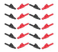 YOSADIER Pinces Crocodiles Électriques en Cuivre et Plastique, Mâchoires Dentelées Solides, Compactes, Lot de 20 Pièces pour Multimètre et Diagnostics Automobiles
