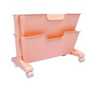 Yosoo Health Gear Bibliothèque de Bureau Mobile Double Couche, Petite Bibliothèque Amovible en PP PS, 4 Roues Pivotantes avec Serrure, étagères Ouvertes Inclinables, 15,9 X 11,4 X 8,1 Pouces pour