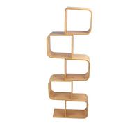 Yosoo Health Gear Bibliothèque en Forme de S, Bibliothèque sur Pied Phyllostachys Pubescen, étagère de Rangement Ouverte Multicouche avec Coins Arrondis, Séparateur de Pièce pour Salon, Chambre à (5