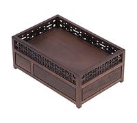 Yosoo Health Gear Boîte de Rangement en Bois, Support pour Service à thé en Noyer, 38x25x15.5cm, Organisateur Rétro Multicouche avec Double Fermeture pour Table à thé, Bureau, Bijoux, Lettres, Usage