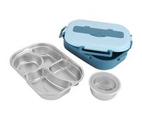 Yosoo Health Gear Boîte Déjeuner Acier Inox 4 Grilles 1500ml, Étanche avec Cuillère Baguettes, Isolation Thermique Portable