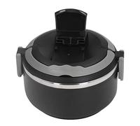 Yosoo Health Gear Boîtes à de Style Japonais, Boîte à Déjeuner en Acier Inoxydable, Boîte à Déjeuner Thermique Portable avec Joint en Silicone, Support de Téléphone Amovible pour l'école, le (Noir