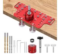 Yosoo Health Gear Gabarit de Perçage de Goupille D'étagère de Positionneur de Poinçon de Charnière 2 en 1 avec des Bagues de Guidage de 5mm 6.25mm, Foret de 33mm (court)