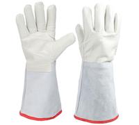 Yosoo Health Gear Gants Cryogéniques 40cm, Protection Anti-froid et Anti-Liquid Nitrogen, Gants de Sécurité pour Basses Températures, Cuir de Vache, Travail en Laboratoire et Stockage Industriel