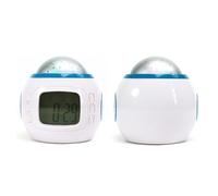 Yosoo Health Gear Horloge Lumineuse de Projection ABS Sky Projecteur Horloge Numérique avec 7 Couleurs de Lumière 10 Alarme Musicale Snooze Thermomètre Calendrier pour Chambre à Coucher Table de