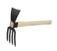 Yosoo Health Gear Houe à Main, Outil de Jardinage, Houe en Acier à Haute Teneur en Carbone avec Manche en Bois, Lame Tranchante, Fixation Sécurisée, Tête de 12 Cm, pour Désherber, Creuser, Ameublir