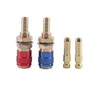 Yosoo Health Gear Laiton Raccord Rapide M8 pour Torche de Soudage MIG, 2 | Design rouge bleu à code couleur, ajustement parfait pour tuyau de 8 mm de diamètre intérieur, adaptateur de gaz refroidi à
