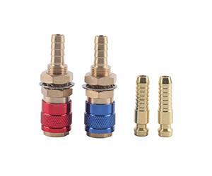 Yosoo Health Gear Laiton Raccord Rapide M8 pour Torche de Soudage MIG, 2 | Design rouge bleu à code couleur, ajustement parfait pour tuyau de 8 mm de diamètre intérieur, adaptateur de gaz refroidi à