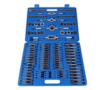 Yosoo Health Gear Lot de 110 tarauds M2-M18 avec écrou de vis et poignée de clé à molette, kit d'outils à main à la fois grossiers et fins, tarauds métriques réglables et jeu de filières