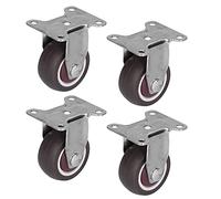 Yosoo Health Gear Lot de 4 Roulettes Industrielles en Caoutchouc TPR, 30 Kg, 66,1 Lb Chacune, Support de Plaque Fixe Silencieux, Hauteur 50 Mm, pour Chariots, Armoires, établis et Fournitures