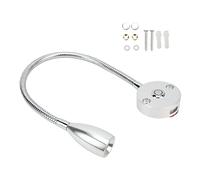 Yosoo Health Gear Lumière de Lecture LED Dimmable 3W, Fixation Murale | Lampe Col de Cygne Flexible, Contrôle Tactile 3 Couleurs, Alliage Aluminium chromé, Lampe de Chevet pour Livre et Carte,