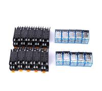 Yosoo Health Gear Module Relais 8 Broches, Composant de Circuit électrique DC 24V 10 Jeux, Socle pour Relais LY2NJ 2NO 2NC à Fréquence de Fonctionnement élevée et Protection de sécurité, pour