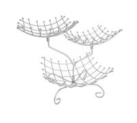Yosoo Health Gear Organisateur de Corbeille à Fruits en Métal à 3 Niveaux Support de Bol à Fruits en Fer 26,5 X 32 Cm Rangement de Comptoir de Ventilation en pour Cuisine Salon Table à Manger (SILVER)