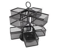 Yosoo Health Gear Organisateur de Sachets de thé Rotatif, Support Métallique à 2 Niveaux avec 8 Paniers Amovibles, pour le Rangement sur le Comptoir de Cuisine (BLACK)