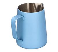 Yosoo Health Gear Pichet à Mousser Pichet à café en Acier Inoxydable 304 avec Buse à Mousse de Lait Bleu Conception Monobloc Facile à Verser pour la Cuisine Accueil (350ML)