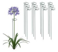 Yosoo Health Gear Piquet de Support pour Plantes, Antirouille, Support de Fleurs en Métal Vert foncé pour Plantes à Tige Unique, Piquets de 40 Cm Favorisant la Croissance, Installation Facile, (12