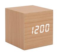 Yosoo Health Gear Réveil Cube en Bois LED avec Affichage de la température, Horloge de Chevet numérique compacte, luminosité réglable, Alimentation USB/Batterie