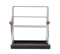 Yosoo Health Gear Support de Planche à Découper, Support de Planche à Découper en Acier Inoxydable et en Bois, Organisateur de Comptoir à 6 à 8 Fentes, Rangement Peu Encombrant pour Comptoir de