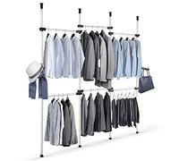Yosoo Health Gear Système de Penderie Télescopique, 6 Barres Portant de Vêtement, Hauteur et Largeur Ajustable, 230-330 cm x 246-300 cm